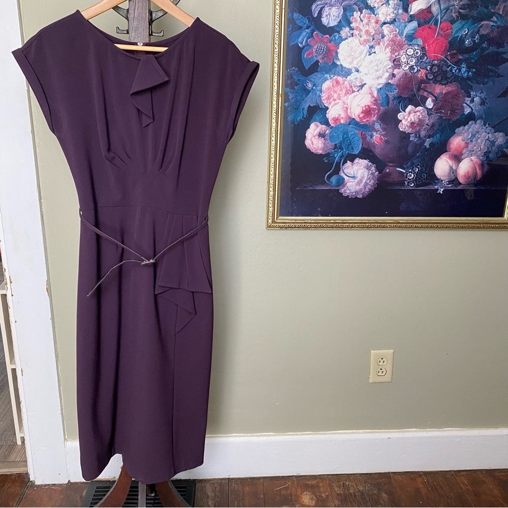 ModCloth Stop Staring Eggplant Wiggle Dress Large